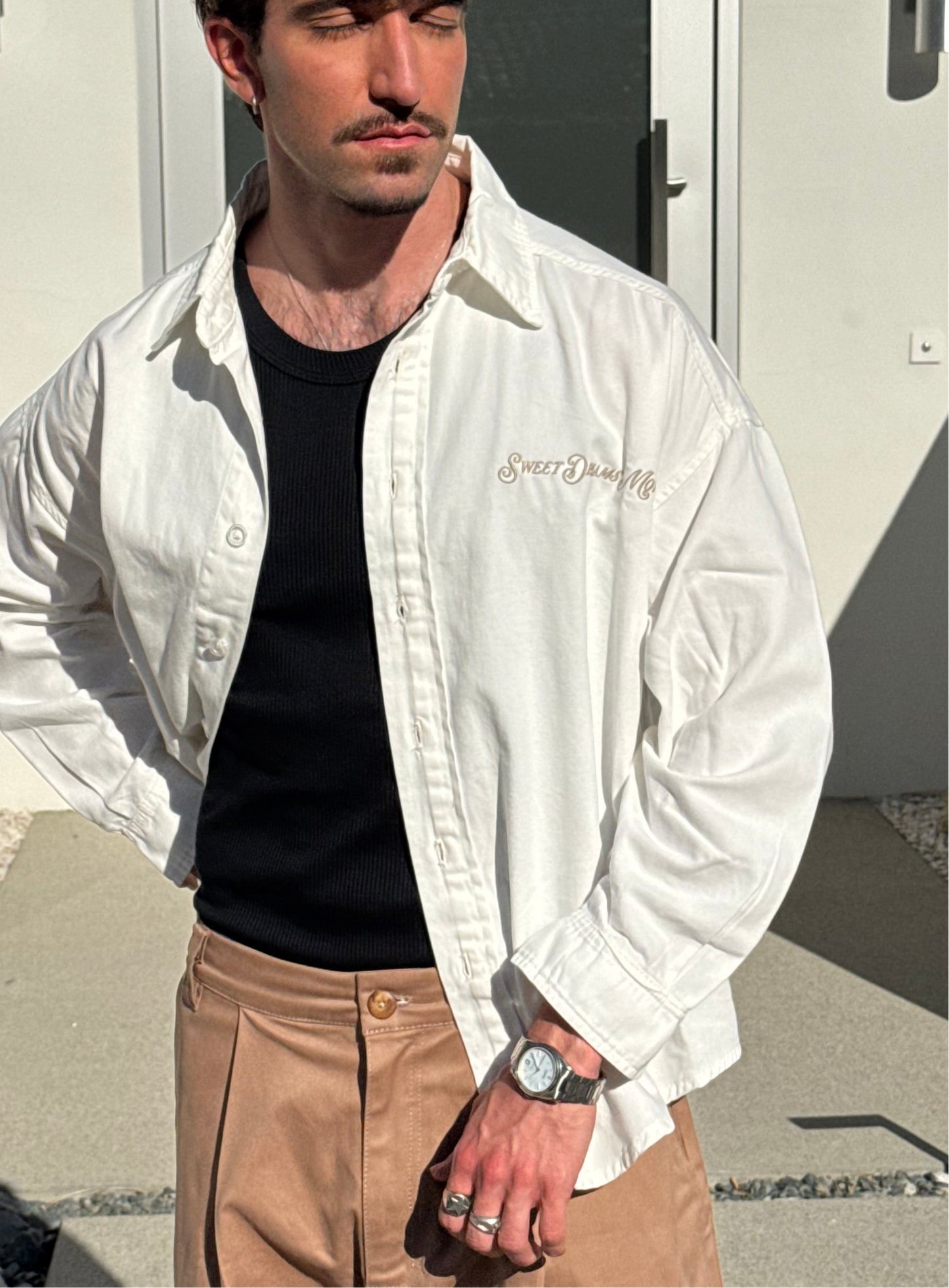 CAMISA MANGA LONGA BORDADA