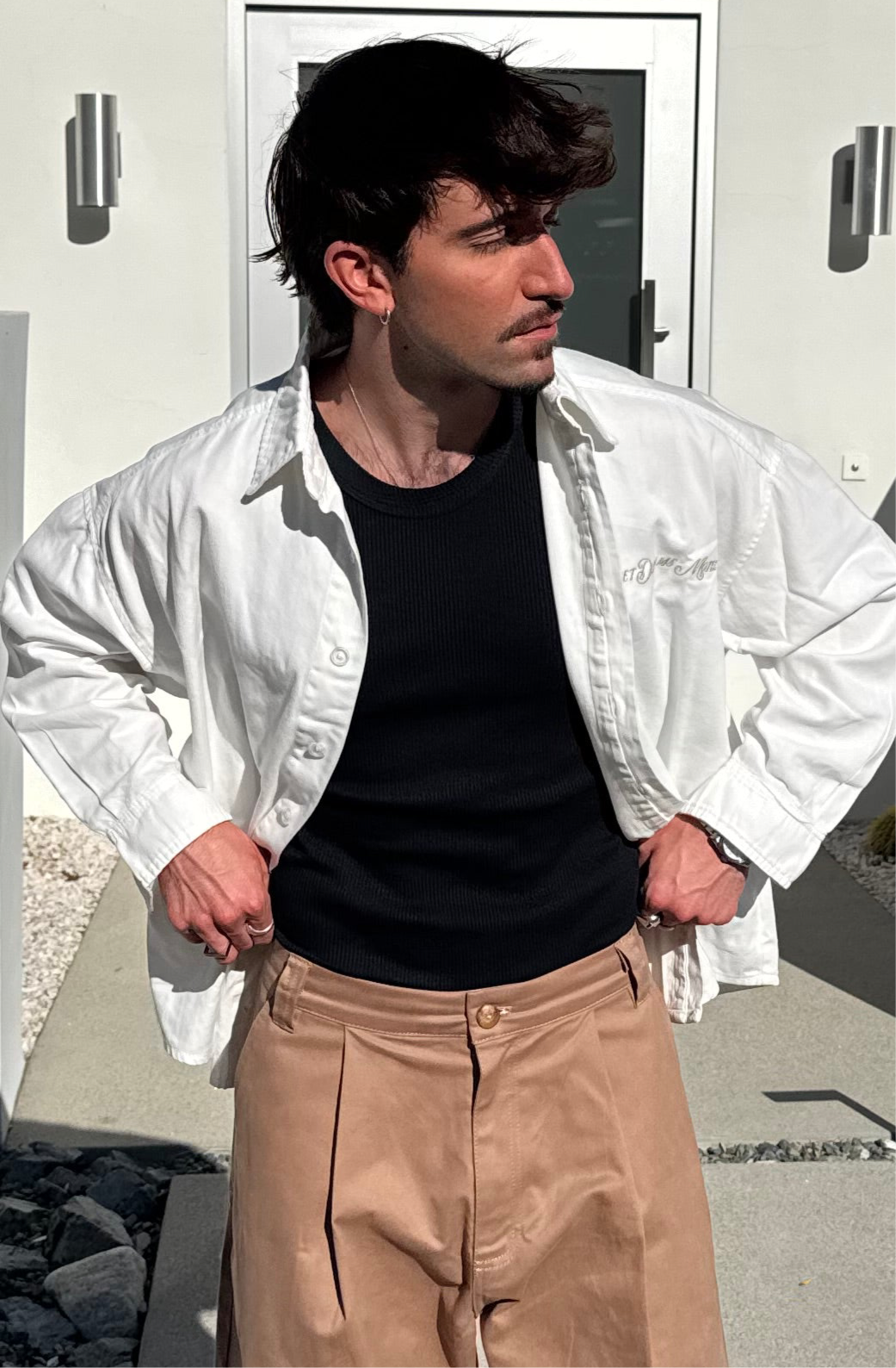 CAMISA MANGA LONGA BORDADA