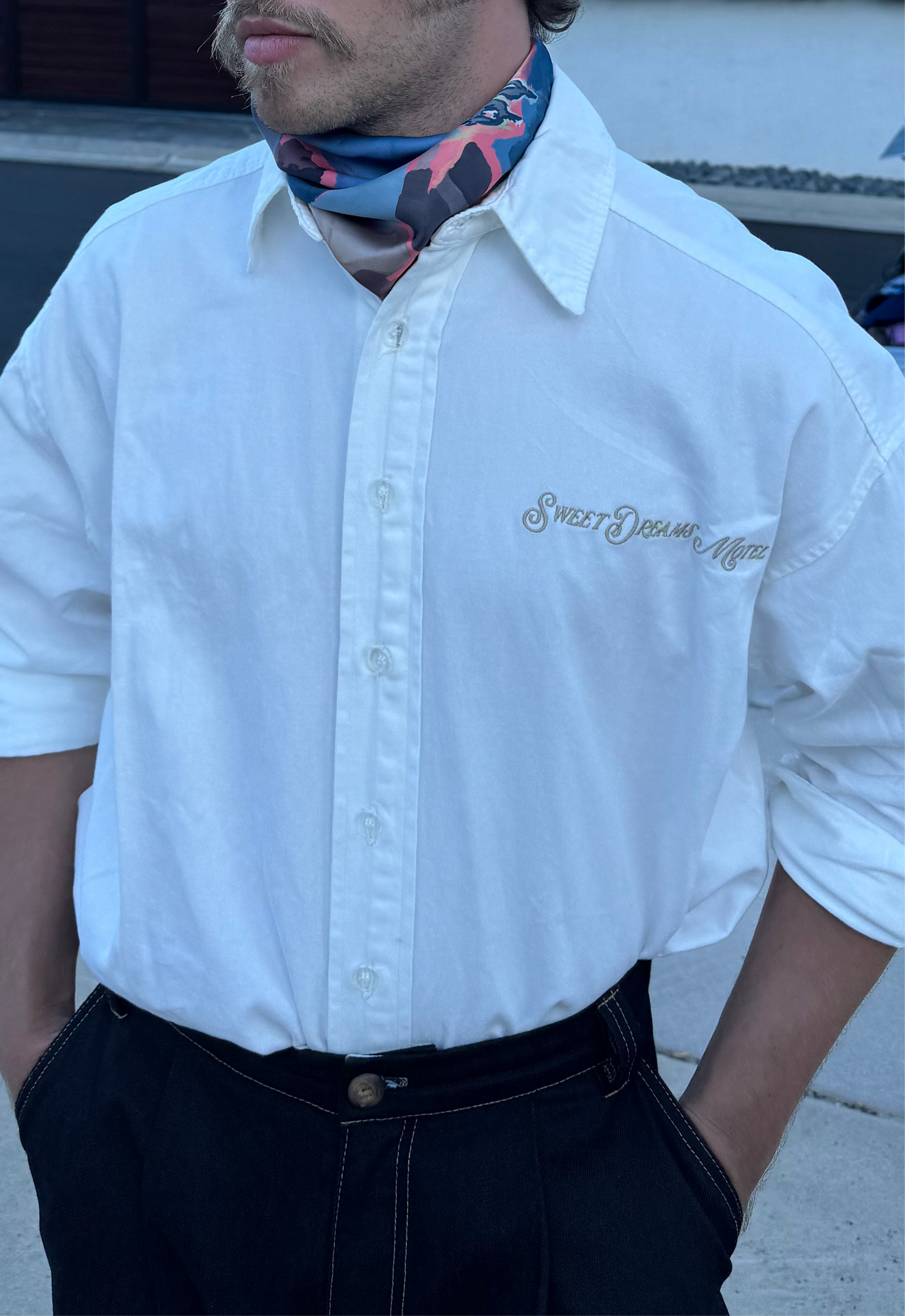 CAMISA MANGA LONGA BORDADA